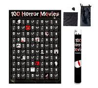 Hekasvm Horror Affiche De Films, 100 Films d'horreur à Rayer De La Liste avec Outil à Gratter, Liste des Seaux Collection Halloween Film d'horreur Cadeaux Et Décoration (Style A)