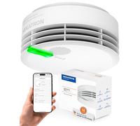 Hekatron Genius Plus Edition - Détecteur de fumée avec Piles et Patins adhésifs Inclus - en Blanc