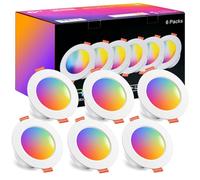 HEKEE Spot LED Encastrable RGB Bluetooth, Ф68-85mm Couleur Spot Encastré Minuterie Via APP，IP44 2700-6000K Spot LED Encastrable (Lot De 6)