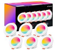 HEKEE Spots LED Encastré, Φ 96-110mm, Couleur RGB Changement Variation Coloré RGBW IP44 Blanc Chaud 2700K Rond Dimmable Encastrables (lot de 6)