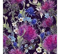 HEKO PANELS Oxford Tissu Imperméable Au Mètre Polyester De Couture D'ameublement Tissus Pour Mobilier Décorative Artisanat Rembourrage Fleurs Chardons 3 Mètres 155 x 300 cm