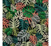 HEKO PANELS Oxford Tissu Imperméable Au Mètre Polyester De Couture D'ameublement Tissus Pour Mobilier Décorative Artisanat Rembourrage Feuilles Monstera 2 Mètres 155 x 200 cm