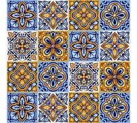 HEKO PANELS Oxford Tissu Imperméable Au Mètre Polyester De Couture D'ameublement Tissus Pour Mobilier Décorative Artisanat Rembourrage Talavera Mexicaine 1 Mètre 155 x 100 cm