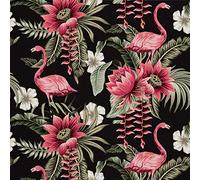 HEKO PANELS Oxford Tissu Imperméable Au Mètre Polyester De Couture D'ameublement Tissus Pour Mobilier Décorative Artisanat Rembourrage Flamants Roses Tropiques 1 Mètre 155 x 100 cm