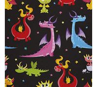HEKO PANELS Oxford Tissu Imperméable Au Mètre Polyester De Couture D'ameublement Tissus Pour Mobilier Décorative Artisanat Rembourrage Dragons Colorées 1 Mètre 155 x 100 cm
