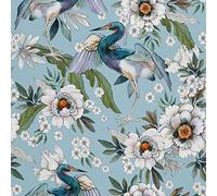 HEKO PANELS Oxford Tissu Imperméable Au Mètre Polyester De Couture D'ameublement Tissus Pour Mobilier Décorative Artisanat Rembourrage Fleurs Héron 1 Mètre 155 x 100 cm