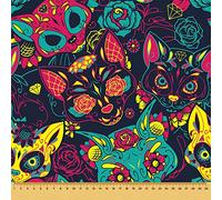 HEKO PANELS Oxford Tissu Imperméable Au Mètre Polyester De Couture D'ameublement Tissus Pour Mobilier Décorative Artisanat Rembourrage Chats Colorés 2 Mètres 155 x 200 cm