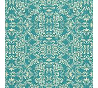 HEKO PANELS Oxford Tissu Imperméable Au Mètre Polyester De Couture D'ameublement Tissus Pour Mobilier Décorative Artisanat Rembourrage Motif Oriental Turquoise 3 Mètres 155 x 300 cm