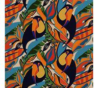 HEKO PANELS Oxford Tissu Imperméable Au Mètre Polyester De Couture D'ameublement Tissus Pour Mobilier Décorative Artisanat Rembourrage Toucans 1 Mètre 155 x 100 cm