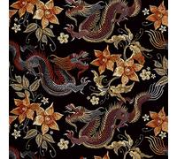 HEKO PANELS Oxford Tissu Imperméable Au Mètre Polyester De Couture D'ameublement Tissus Pour Mobilier Décorative Artisanat Rembourrage Dragons Orientaux 1 Mètre 155 x 100 cm