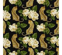 HEKO PANELS Oxford Tissu Imperméable Au Mètre Polyester De Couture D'ameublement Tissus Pour Mobilier Décorative Artisanat Rembourrage Roses Léopards 1 Mètre 155 x 100 cm