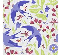 HEKO PANELS Oxford Tissu Imperméable Au Mètre Polyester De Couture D'ameublement Tissus Pour Mobilier Décorative Artisanat Rembourrage Fleurs Hirondelles 1 Mètre 155 x 100 cm