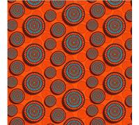 Heko Panels Oxford Tissu Imperméable Toile Store au Metre - Tissus au metre Ameublement pour Intérieur et Extérieurs - 100% Polyester résistant et anti-tâches - Cercles Orange