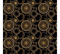 Heko Panels Oxford - Tissus au metre Ameublement pour Intérieur et Extérieurs - 100% Polyester résistant et anti-tâches - Cercles dorés vendu au Mètre - 1 Pièce = 1 m x 1,55 m