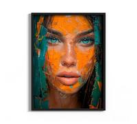 HEKO PANELS Tableau - 60 x 80 cm - Tableau mural sur cuir synthétique - Impression pigmentaire - Cadre en aluminium - Femme de la terre - Sans cadre