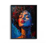 HEKO PANELS Tableau - 60 x 80 cm - Tableau mural sur cuir synthétique - Impression pigmentaire - Cadre en aluminium - Femme de la terre - Sans cadre