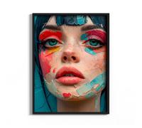 HEKO PANELS Tableau - 60 x 80 cm - Tableau mural sur cuir synthétique - Impression pigmentaire - Cadre en aluminium - Femme de la terre - Sans cadre