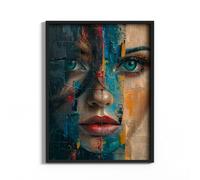 HEKO PANELS Tableau - 60 x 80 cm - Tableau mural sur cuir synthétique - Impression pigmentaire - Cadre en aluminium - Femme de la terre - Sans cadre