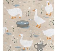 Heko Panels Tissu en velours au mètre - Tissu d'ameublement imprimé - Tissu d'ameublement en velours polyester imperméable - Vendu au mètre - Tissu d'ameublement - Oies royales - 140 x 100 cm RDX1173