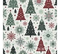 HEKO PANELS Tissu Oxford imperméable au mètre en polyester à coudre Tissu décoratif déperlant Opaque Motif de Noël Arbres de Noël 1 mètre 155 x 100 cm
