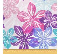 HEKO PANELS Tissu Oxford imperméable au mètre Toile en polyester à coudre Tissu d'ameublement pour décoration/artisanat Opaque Fleurs Multicolore 100 x 155 cm