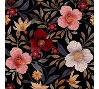 HEKO PANELS Tissu Oxford imperméable au mètre Toile en polyester à coudre Tissu décoratif Déperlant Opaque Fleurs 2 m 155 x 200 cm