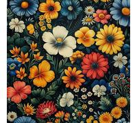 HEKO PANELS Tissu Oxford imperméable au mètre Toile en polyester à coudre Tissu décoratif Déperlant Opaque Fleurs 2 m 155 x 200 cm