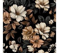 HEKO PANELS Tissu Oxford imperméable au mètre Toile en polyester à coudre Tissu décoratif Déperlant Opaque Fleurs 2 m 155 x 200 cm