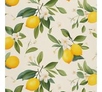 HEKO PANELS Tissu Oxford imperméable au mètre Toile en polyester Tissu à coudre Déperlant Opaque Citrons Fruits Aquarelle Aquarelle 3 m 155 x 300 cm DX2086
