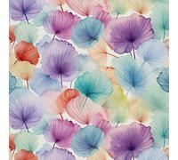 HEKO PANELS Tissu Oxford imperméable au mètre Toile en polyester Tissu à coudre Déperlant Opaque Ginko Feuilles Aquarelle 2 m 155 x 200 cm DX2418