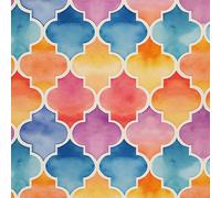 HEKO PANELS Tissu Oxford imperméable au mètre Toile en polyester Tissu à coudre Déperlant Opaque Motif géométrique Aquarelle 2 m 155 x 200 cm DX2972