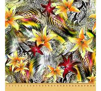 HEKO PANELS Tissu Oxford imperméable vendu au mètre Toile en polyester à coudre Tissu d'ameublement pour décoration/artisanat Opaque et déperlant Fleurs Multicolore 100 x 155 cm