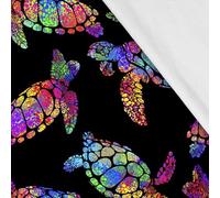 HEKO PANELS Tissu softshell au mètre - Tissu d'extérieur imperméable avec tissu polaire à coudre - Coupe-vent - Pour veste, randonnée, sport - Combinaison tortues multicolores - 2 m - 145 x 200 cm