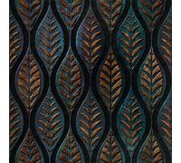 HEKO PANELS Tissu velours au mètre imprimé d'ameublement d'ameublement Velours Polyester à coudre Imperméable Royal Ornements Feuilles 140 x 100 cm RDX1321 vendu au Mètre - 1 Pièce = 1 m x 1,40 m