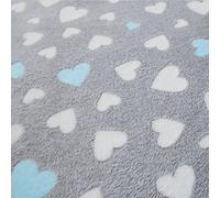 HEKO PANELS Tissus au Metre pour Couture Tissu Polaire au Metre - Tissu au Metre pour Couture Bilatéral - Polaire Douce et Chaude (Coeurs Bleus)