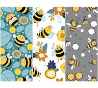 Heko Panels Tissus Pour Couture 3 Motifs Ameublement Fauteuil Meubles Canapés Chaises Coussins Décoration Opaque 121,5 x 156 cm Abeilles