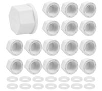 HEKOBAG 16 Pièces Capuchon de Fermeture 1/2 inch Bouchons D'obturation Hex Pipe Bouchon avec Filetage Intérieuret Rondelle pour Machine à Laver, Lave-Vaisselle, Climatisation, Robinetterie, Plomberie