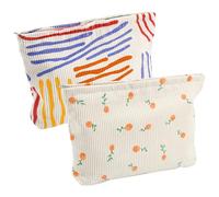 HEKOBAG 2 Pcs Trousse de Toilette Voyage Trousse de Maquillage en Velours Côtelé Sac de Voyage pour Maquillage Petite Trousse de Toilette Voyage Petite Pochette Maquillage pour Femme, Fille, Voyage