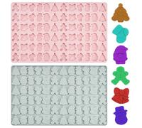 HEKOBAG 2 Pièces Moule à Chocolat de Noël, Moules en Silicone 72 Cavités, Moule Bonbon Silicone, Moule à Chocolat de Noël pour Bonbons, Cupcakes, Fondant