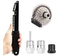 HEKOBAG 4 Pièces Outil de Démontage de Cassette de Vélo, Kit d'outils de Chaîne de Vélo avec 3 Anneaux de Verrouillage de Cassette, Outil de Retrait de Cassette de Vélo, Demonte Roue Libre