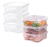 HEKOBAG 6 Pièces Boite Alimentaire 350ml, Petite Boîte de Conservation Plastique, Petite Boîte Plastique avec Couvercle Alimentaire, Petite Boîte Congelation Alimentaire, Boîte de Stockage Alimentaire