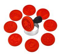 HEKOBAG 8 Pièces Tampon Biscuit Noël, Tampon à Biscuits, 8 Forme de Moule à Biscuit Noel, Emporte-Pièces pour Biscuits de Diamètre 6cm, Tampon Biscuit Noel pour Biscuits, Décorations de Gâteau