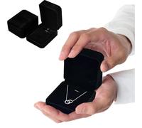 HEKOBAG Boîte à Bague Velours, 2 Pièces Boîte à Bague Velours, Boîte à Bague Noire, Boîte à Bijoux De Mariage, Boucle D’oreille Bague Étui à bijoux pour Proposition, Fiançailles, Anniversaire, Mariage