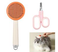 HEKOBAG Kit Toilettage Chat - Brosse Autonettoyante Poil Long Coupe Griffes Chiens Chats