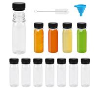 HEKOBAG Lot de 12 bouteilles miniatures - 60 ml - Avec entonnoir et brosse - Pour gingembre