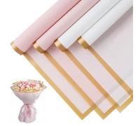 HEKOBAG Lot de 40 feuilles de papier cadeau rose/blanc - 58x58 cm - Étanche - Emballage cadeau