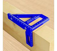 HEKOBAG Rapporteur Carré pour le Travail du Bois, Equerre 3D Aluminium à 45/90 Degrés, Équerre Charpentier 3D, Règle de Mesure Multi-Angle 3D, Équerre 3D d'Onglet pour Ingénieur, Bricolage (Bleu)
