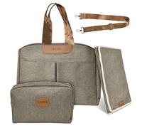 HEKOBAG Sac à Langer Bandoulière, Sac de Maternité pour Bebe Impermeable en Tissu Oxford avec Tapis de Change et Trousse, Sac à Langer Bandoulière pour Poussettes, Couches, Biberons, Vêtements