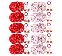 Heku 22 30063 Lot de 30 couvercles de bocaux en Tissu avec Anneau en Caoutchouc, Bracelet Cordon et Breloques Ø 15 cm