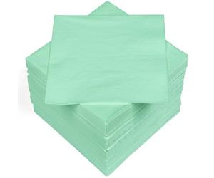 HEKU 30241-07 : Lot de 100 serviettes en papier monochromes triple épaisseur, 33 x 33 cm, menthe